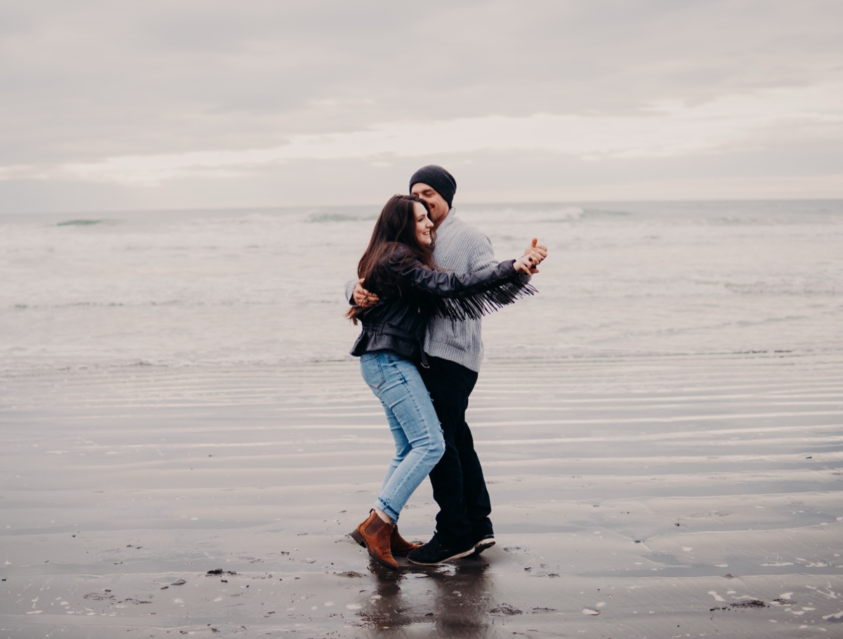 Dancing on the beach